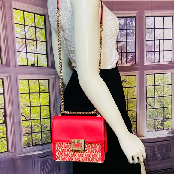 NWT Michael Kors Sonia SM SQR Shoulder Crossbody Bag Coral Reef - Picture 6 of 15